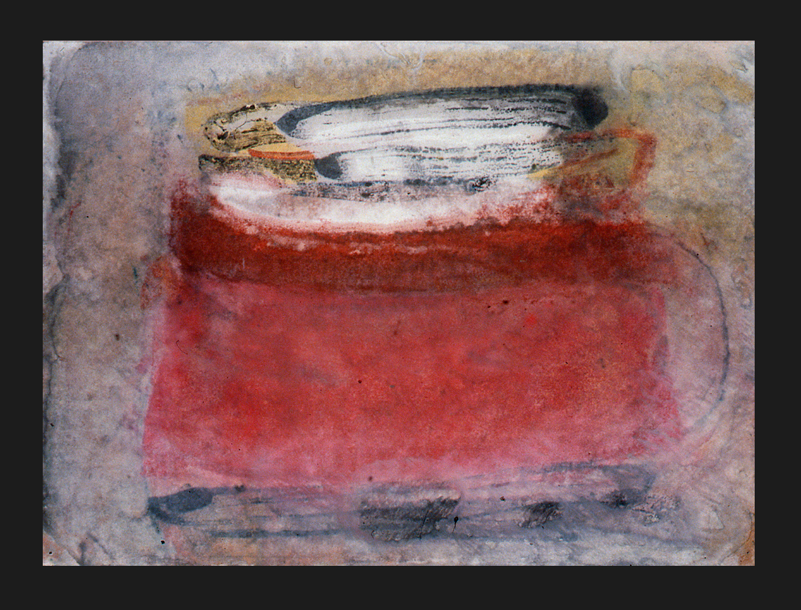 ENCAUSTIC MONOTYPE.2; Encaustic on paper, 9 x 12.5